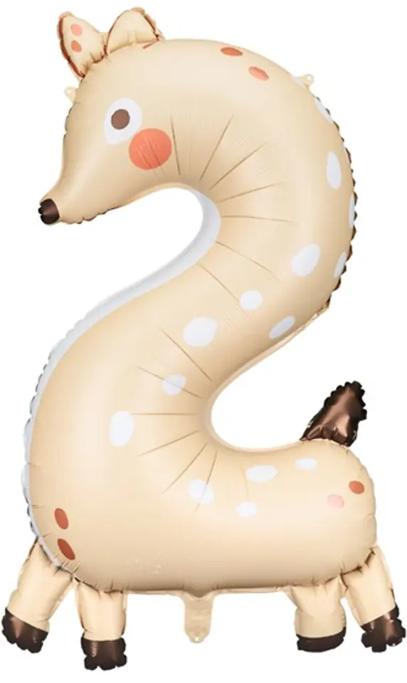 ⁨Balon foliowy urodzinowy cyfra "2" - Sarenka 50x88 cm⁩ w sklepie Wasserman.eu