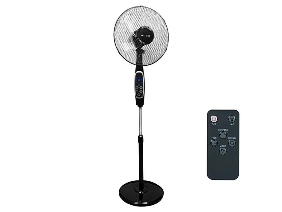 ⁨Wentylator stojący 16" 60W LCD + pilot czarny⁩ w sklepie Wasserman.eu