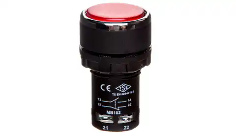 ⁨Control button monoblock, covered, unstable, 1NO+1NC, red T0-MB102DK⁩ at Wasserman.eu