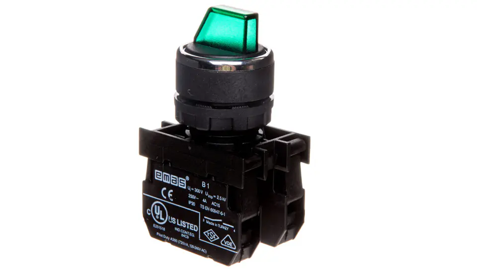 ⁨Backlit knob button, 2NO, II-0-I stable, green T0-B101SL30Y⁩ at Wasserman.eu