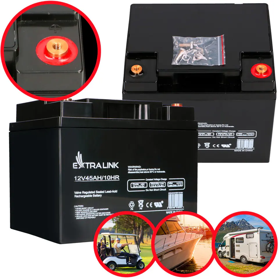 ⁨EXTRALINK BATTERY ACCUMULATOR AGM 12V 45AH⁩ at Wasserman.eu