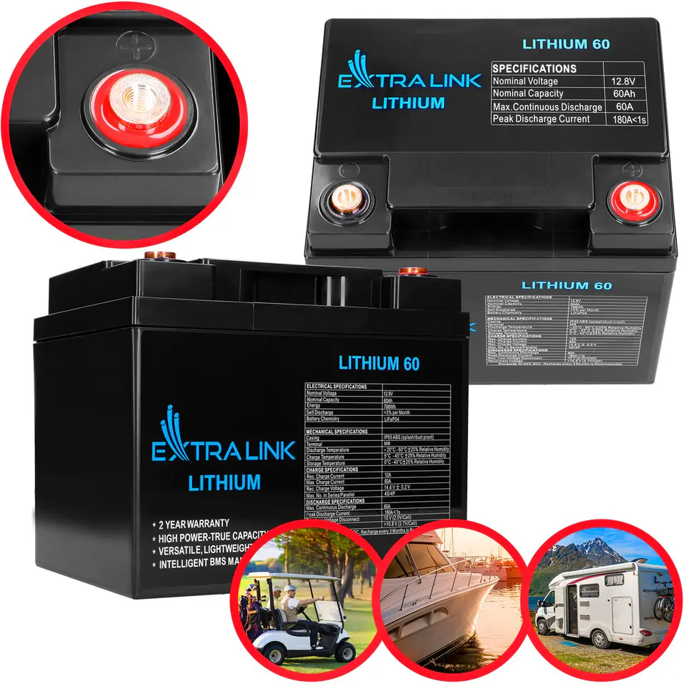 ⁨EXTRALINK BATTERY ACCUMULATOR LITHIUM LIFEPO4 12.8V 60AH, BMS⁩ w sklepie Wasserman.eu