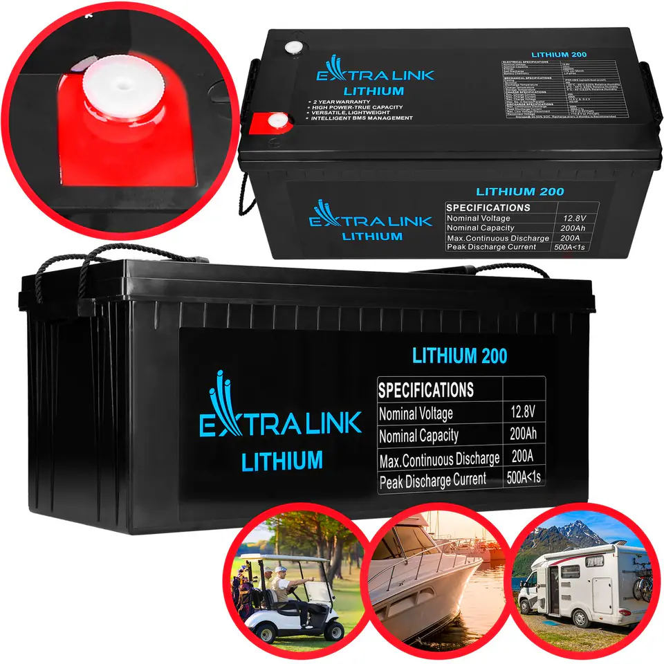 EXTRALINK BATTERY ACCUMULATOR LITHIUM LIFEPO4 12.8V 200AH, BMS w sklepie Wasserman.eu