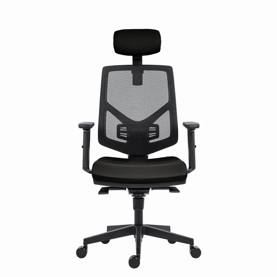 Powerton Ergonomiczny fotel biurowy Tina, Czarny w sklepie Wasserman.eu