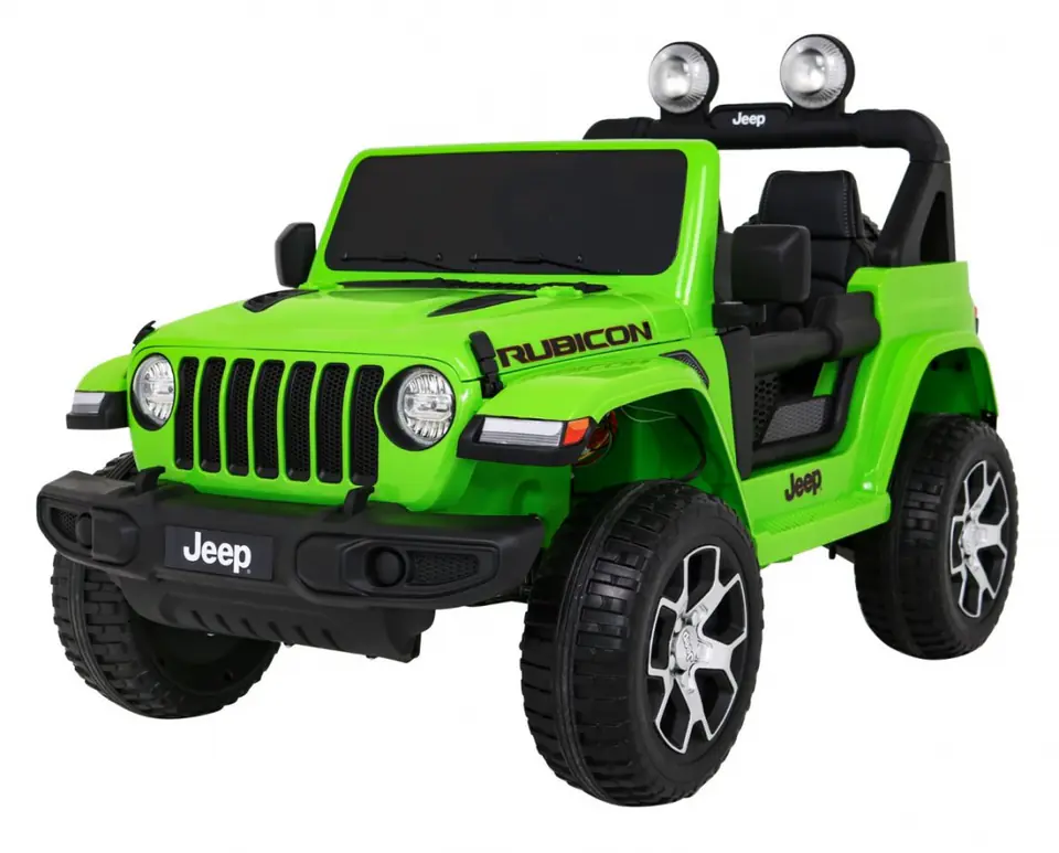 ⁨Jeep Wrangler Rubicon na akumulator dla dzieci Zielony + Pilot + Radio MP3 LED + Koła EVA⁩ w sklepie Wasserman.eu