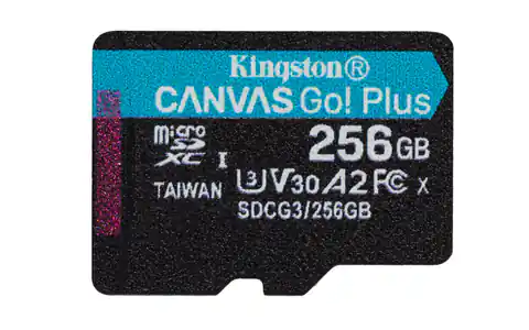 ⁨Kingston Technology 256GB microSDXC Canvas Go Plus 170R A2 U3 V30 Single Pack w/o ADP⁩ at Wasserman.eu