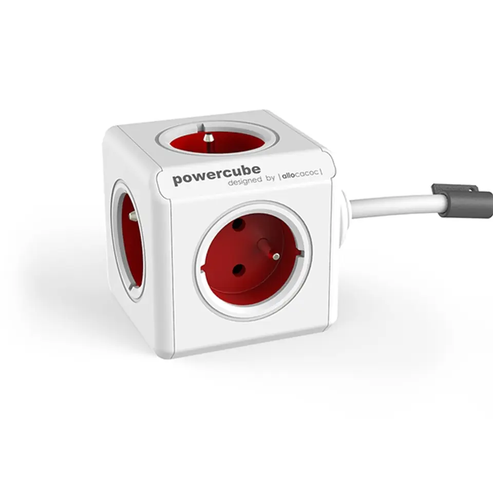 ⁨Extension cable allocacoc PowerCube Extended 2304/FREXPC (3m; red)⁩ at Wasserman.eu