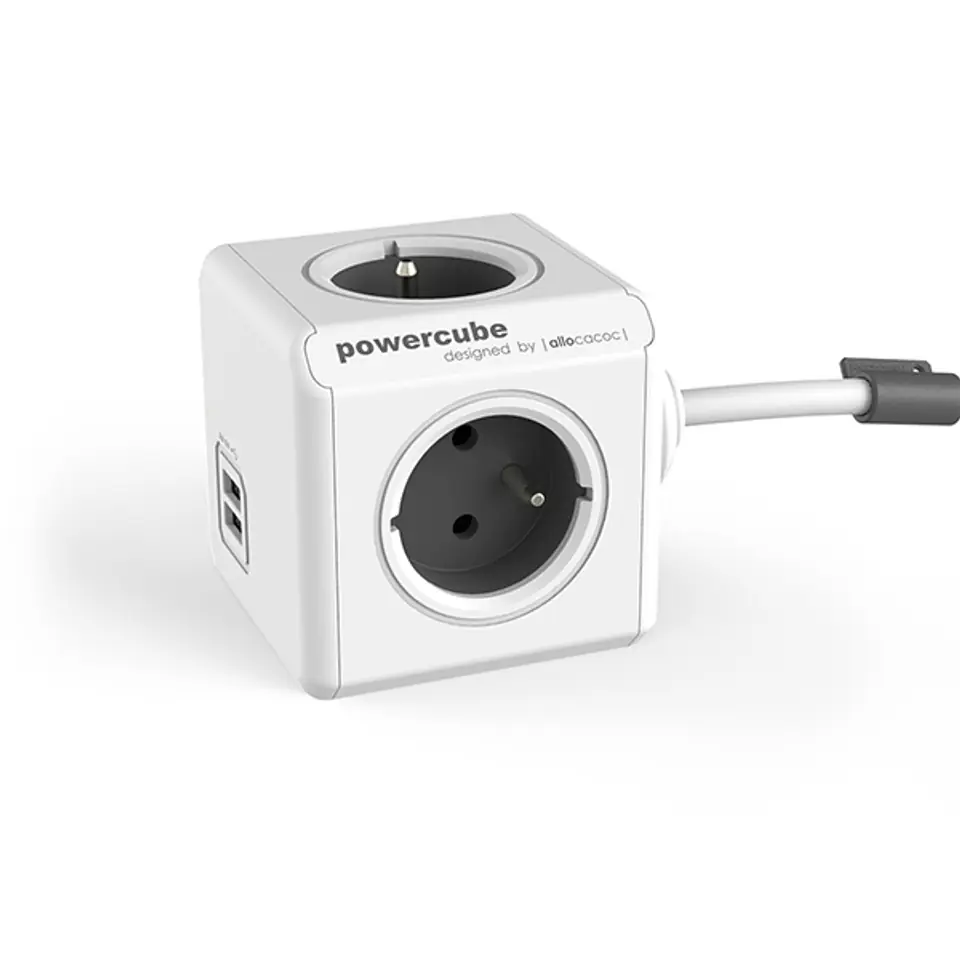 ⁨Allocacoc PowerCube Extended USB E(FR), 1.5m power extension 4 AC outlet(s)⁩ at Wasserman.eu