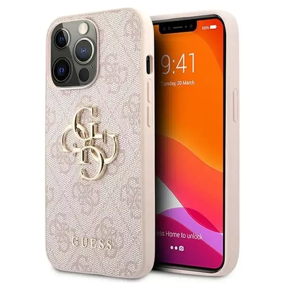 ⁨Etui Guess GUHCP13L4GMGPI do iPhone 13 Pro / 13 6,1" hardcase 4G Big Metal Logo⁩ w sklepie Wasserman.eu