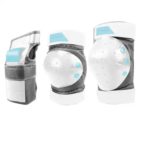 ⁨Ochraniacze zestaw Spokey Shield Pro (kolor Biały. Szary/Srebrny, rozmiar L)⁩ w sklepie Wasserman.eu