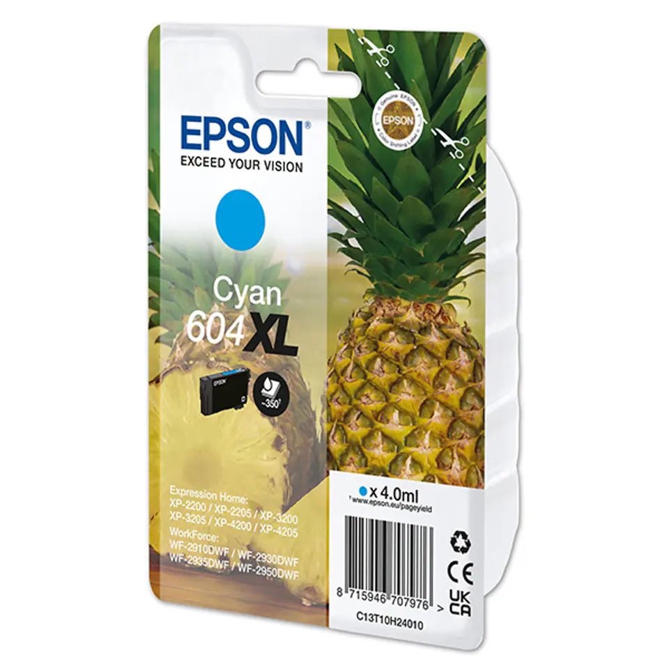⁨Epson oryginalny ink / tusz C13T10H24010, T10H240, 604XL, cyan, 350s, 4.0ml⁩ w sklepie Wasserman.eu