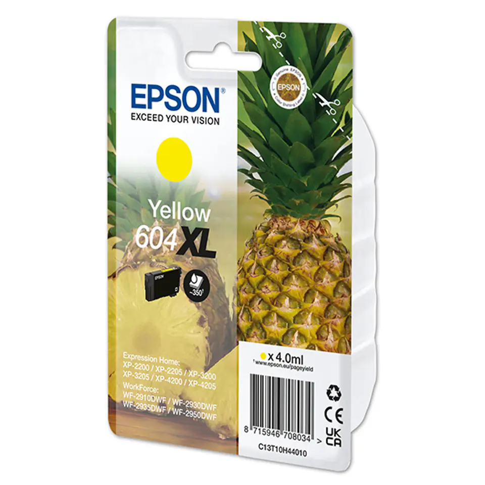 ⁨Epson oryginalny ink / tusz C13T10H44010, T10H440, 604XL, yellow, 350s, 4.0ml⁩ w sklepie Wasserman.eu