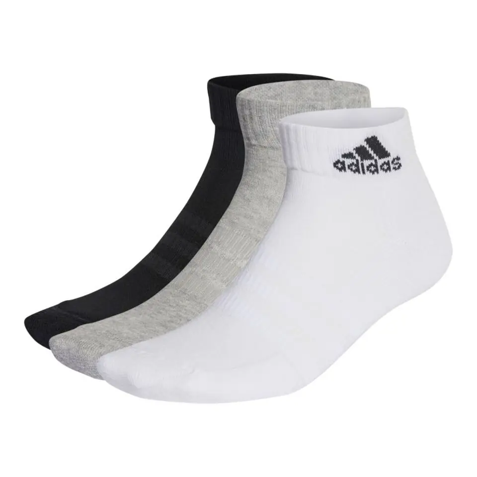⁨Skarpety adidas Cushioned Sportswear (kolor Biały. Czarny. Szary/Srebrny, rozmiar L: 43-45)⁩ w sklepie Wasserman.eu