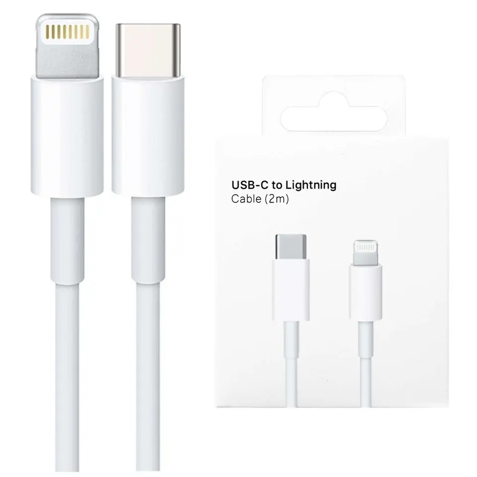 ⁨Kabel USB-C do Lightning do Apple iPhone iPad iPod 20W 2m BOX Biały⁩ w sklepie Wasserman.eu