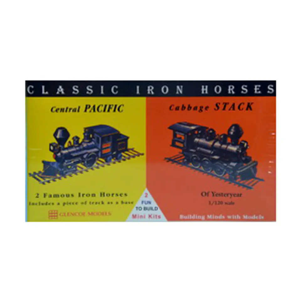 ⁨Model plastikowy - Lokomotywy Classic Iron Horses - Central Pacific / Cabbage Stack - Glencoe Models (2szt)⁩ w sklepie Wasserman.eu