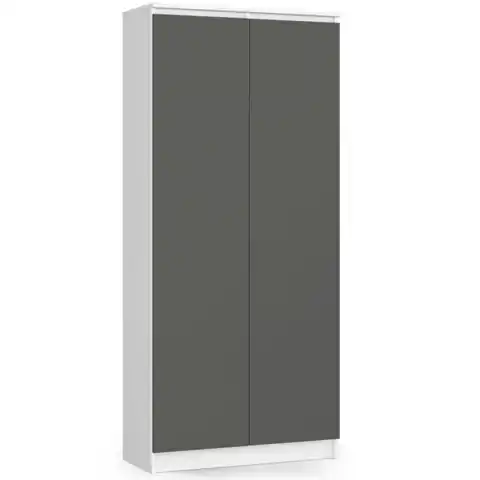 ⁨Rack office wardrobe R 80 cm CLP - white-graphite gray - 2 doors 8 shelves⁩ at Wasserman.eu