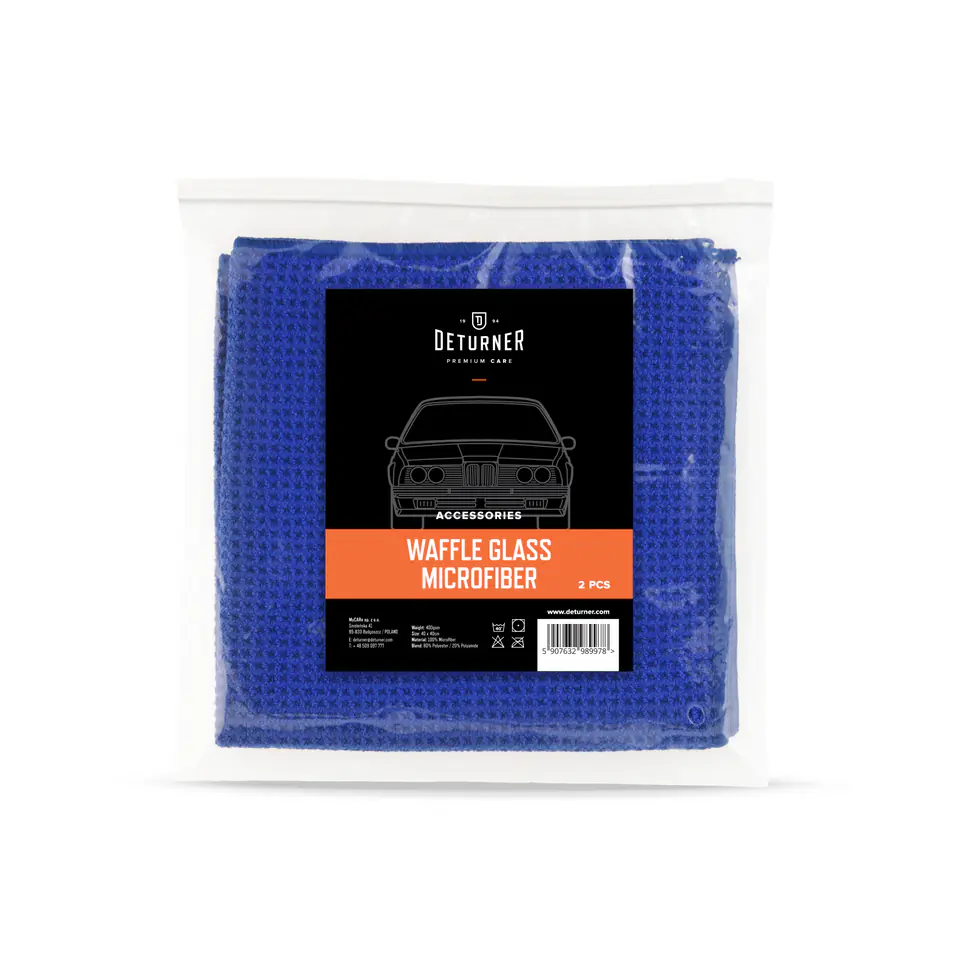 ⁨Deturner Waffle Glass Microfiber 2pcs - mikrofibry do szyb⁩ w sklepie Wasserman.eu