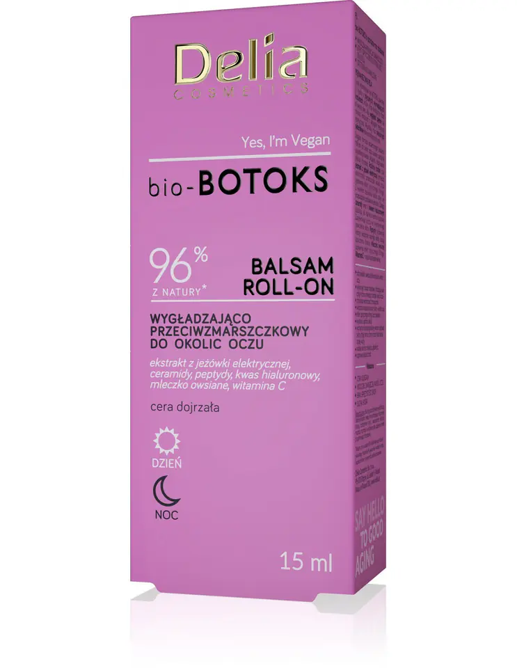 ⁨DELIA COSMETICS Bio-Botox Balsam roll-on wygładzająco przeciwzmarszczkowy do okolic oczu 15ml⁩ w sklepie Wasserman.eu
