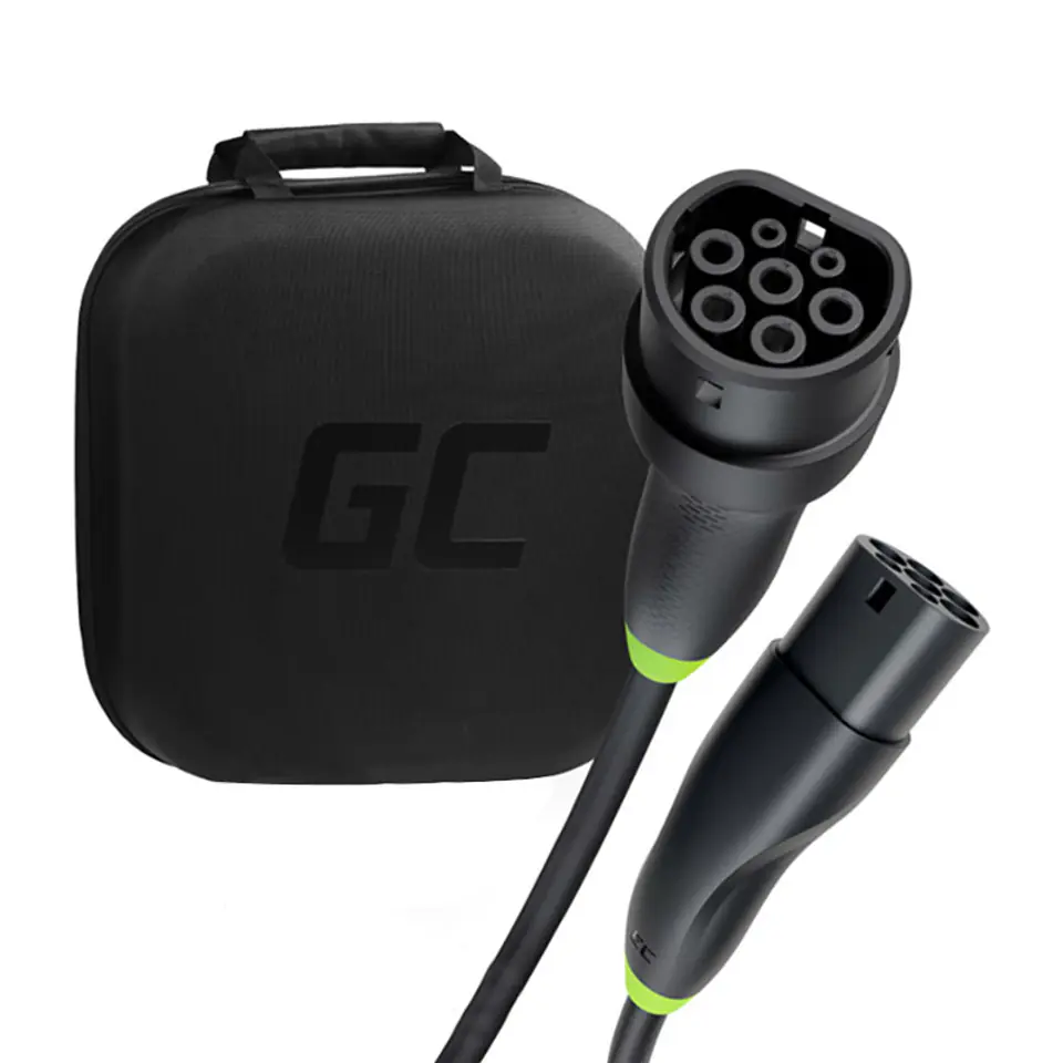 ⁨Green Cell EVKABGC02 electric vehicle charging cable Black Type 2 3 7 m⁩ at Wasserman.eu