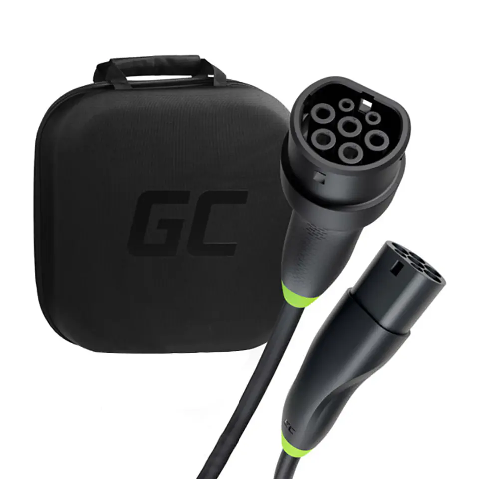 ⁨Green Cell - Kabel GC Snap Typ 2 do ładowania EV 22 kW 7 m do Tesla Model 3 / S / X / Y, Kia EV6, Hyundai IONIQ 5, BMW i3, Ford Mach-E⁩ w sklepie Wasserman.eu