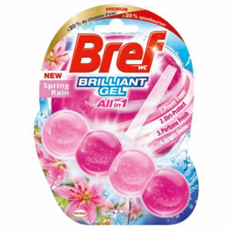 ⁨Bref Brilliant Gel Spring Rain Zawieszka WC 42 g⁩ w sklepie Wasserman.eu