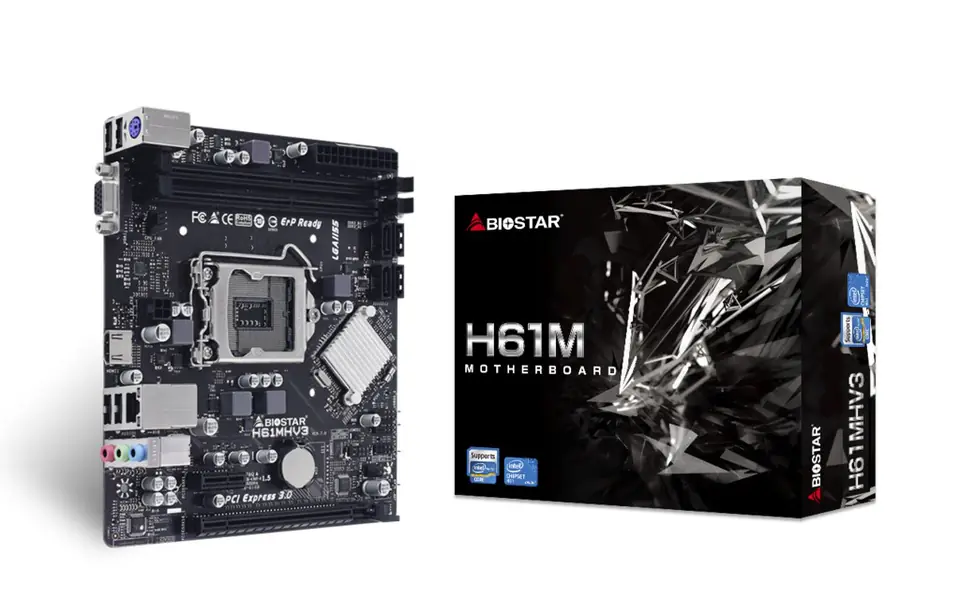 ⁨Biostar H61MHV3 motherboard Intel® H61 LGA 1155 (Socket H2) micro ATX⁩ at Wasserman.eu