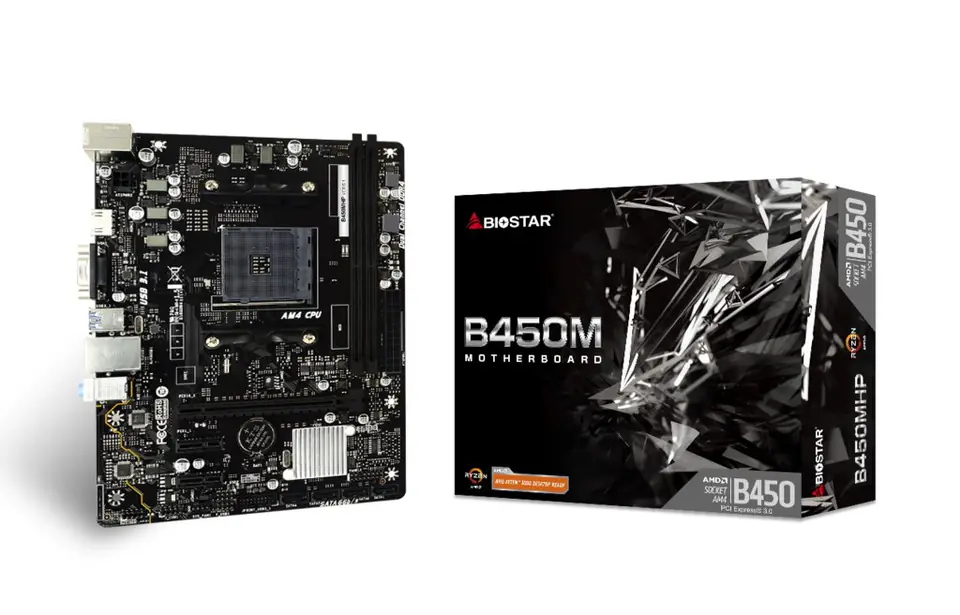 ⁨Biostar B450MHP motherboard AMD B450 Socket AM4 micro ATX⁩ at Wasserman.eu