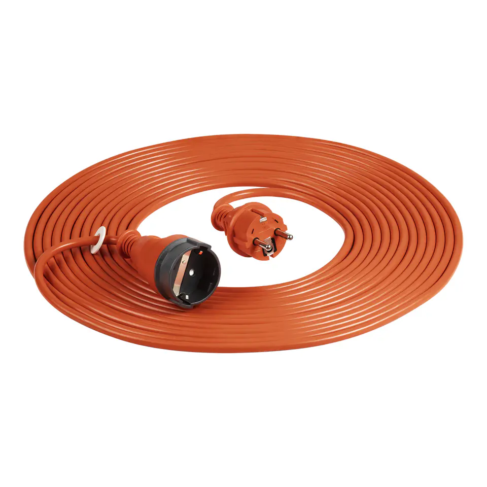 ⁨Przedłużacz ogrodowy pomarańczowy zalewany, 1x2P+Z (schuko) 10m, H05VV-F 3x1,0mm?, 230VAC/10A⁩ w sklepie Wasserman.eu