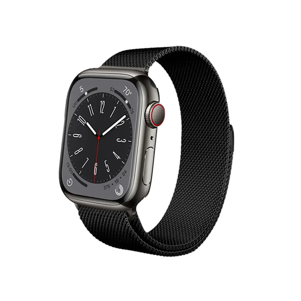 ⁨Crong Milano Steel - Stainless Steel Strap for Apple Watch 42/44/45/49 mm (Black)⁩ at Wasserman.eu