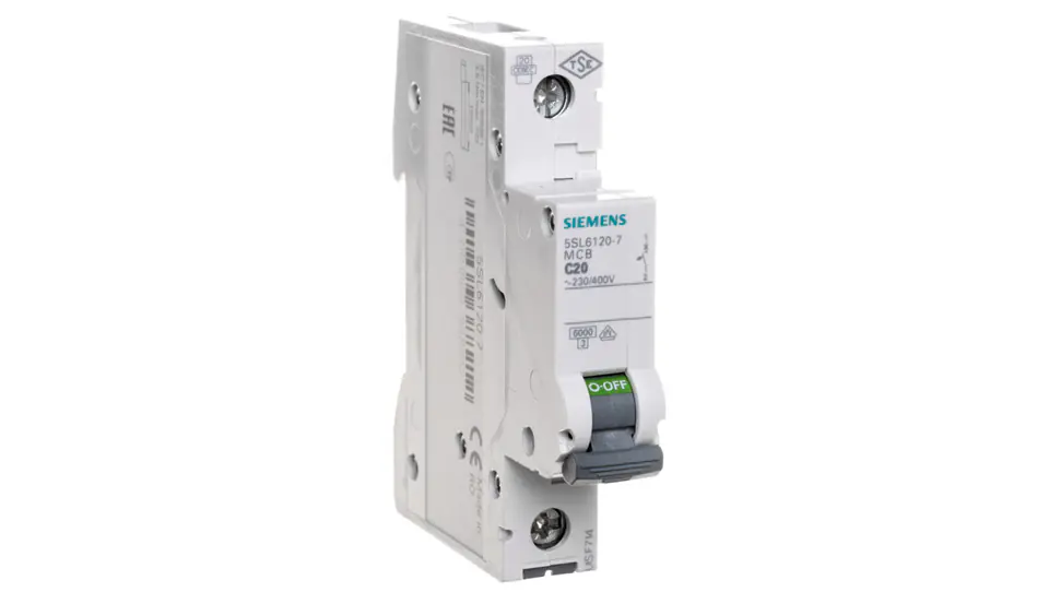 ⁨Over Current Circuit Breaker 1P C 20A 6kA AC 5SL6120-7⁩ at Wasserman.eu