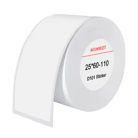 ⁨Etykiety Termiczne Niimbot naklejki 25x60 mm, 110 szt (Białe)⁩ w sklepie Wasserman.eu