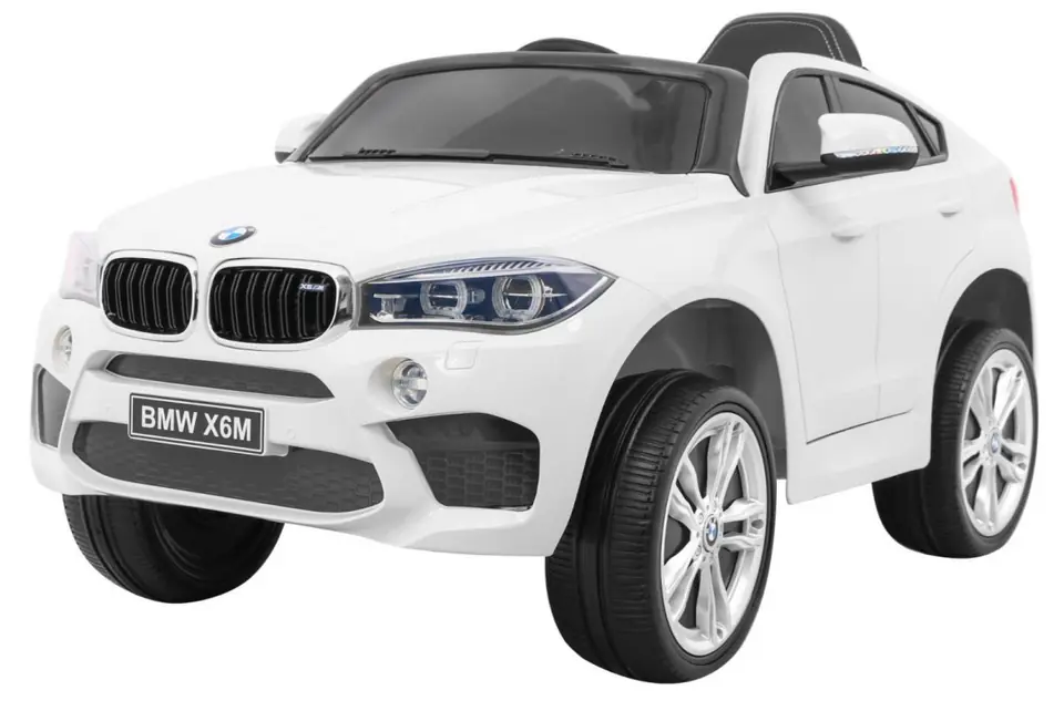 BMW X6M Elektryczne Autko dla dzieci Biały + Pilot + EVA + Wolny Start + Panel audio + LED w sklepie Wasserman.eu