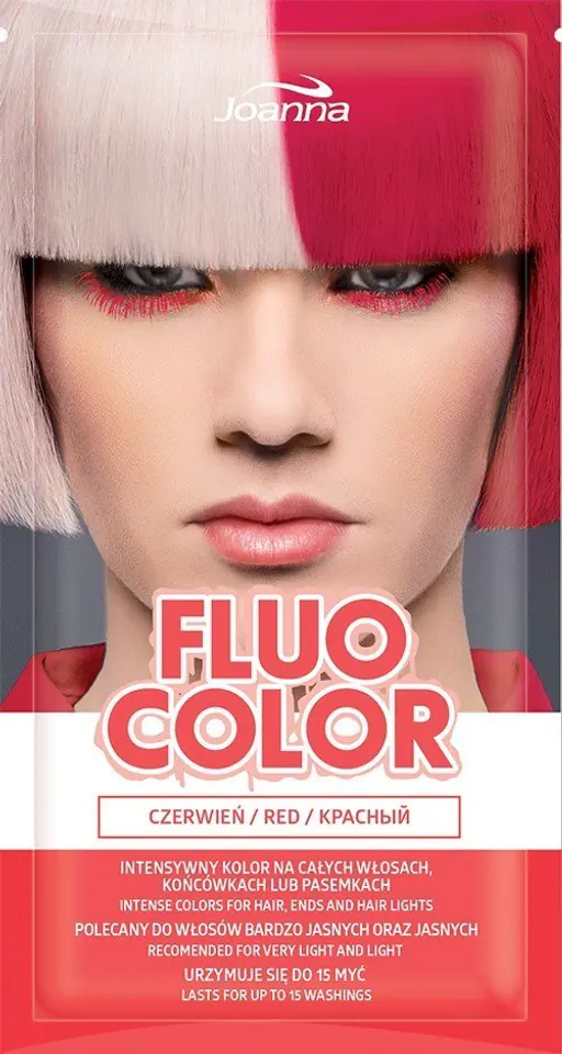 ⁨Joanna Fluo Color Colouring shampoo in sachet Red 35g⁩ at Wasserman.eu