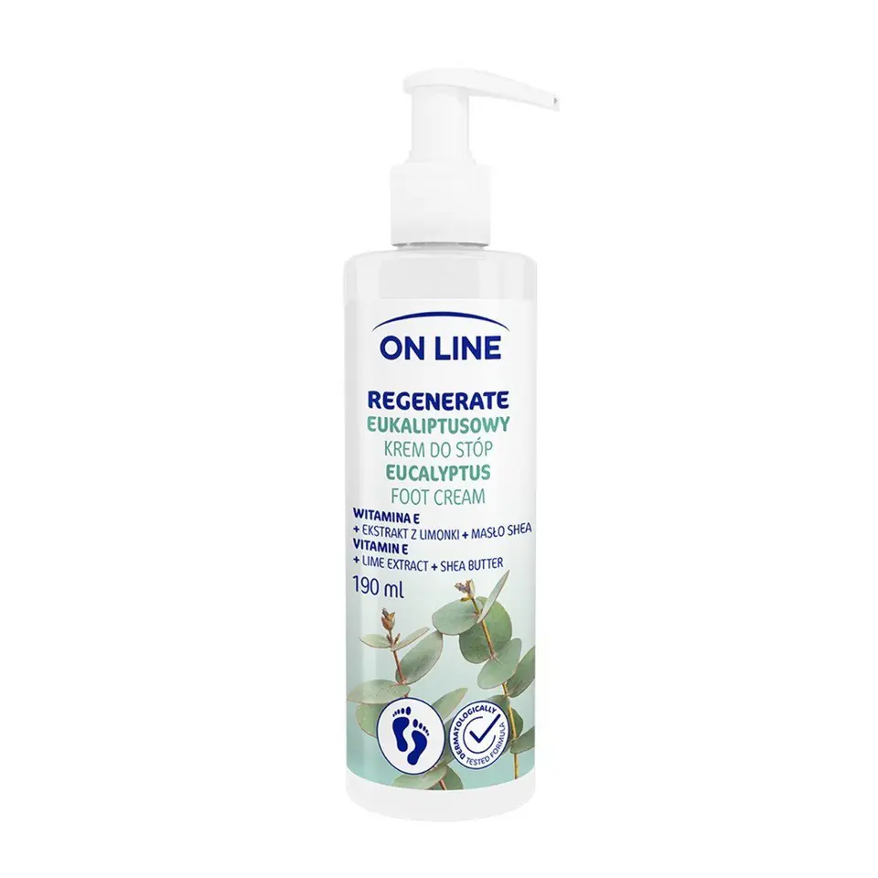 ⁨On Line Eukaliptusowy Krem do stóp Regenerate 190ml⁩ w sklepie Wasserman.eu