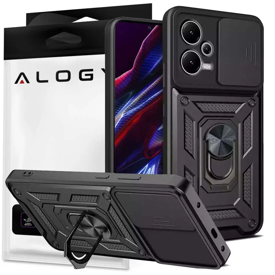 ⁨Etui ochronne Alogy Camshield Stand Ring z osłonką na aparat do Xiaomi Redmi Note 12/ Poco X5 5G⁩ w sklepie Wasserman.eu