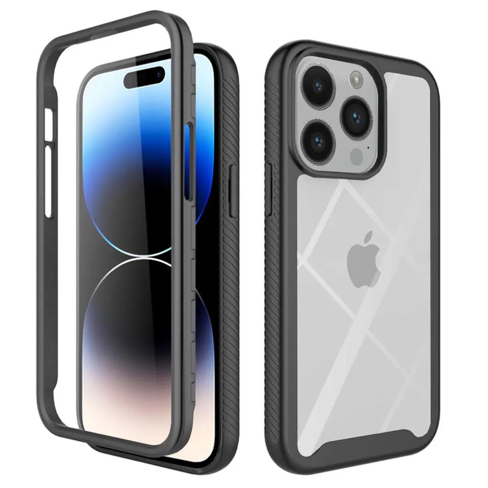 ⁨Etui pancerne Alogy Defense360 Pro + Screen Protector do Apple iPhone 14 Pro Black⁩ w sklepie Wasserman.eu