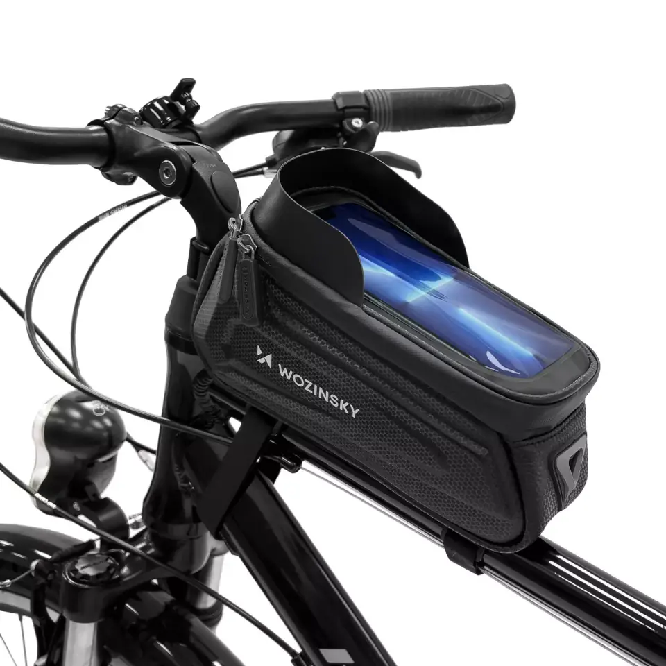 ⁨Wozinsky torba rowerowa na ramę z etui na telefon 1,7 l czarna (WBB28BK)⁩ w sklepie Wasserman.eu