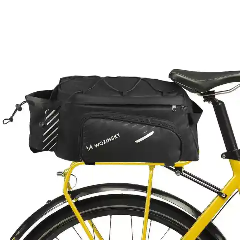 ⁨Wozinsky torba rowerowa na bagażnik z paskiem na ramię 9l (pokrowiec przeciwdeszczowy w zestawie) czarny (WBB22BK)⁩ w sklepie Wasserman.eu