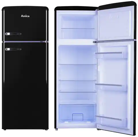 ⁨Amica VD 1442 AB fridge-freezer Freestanding 213 L Black⁩ at Wasserman.eu