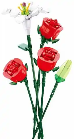 ⁨Klocki SLUBAN Róża Lilia kwiatki bukiet 267 el⁩ w sklepie Wasserman.eu