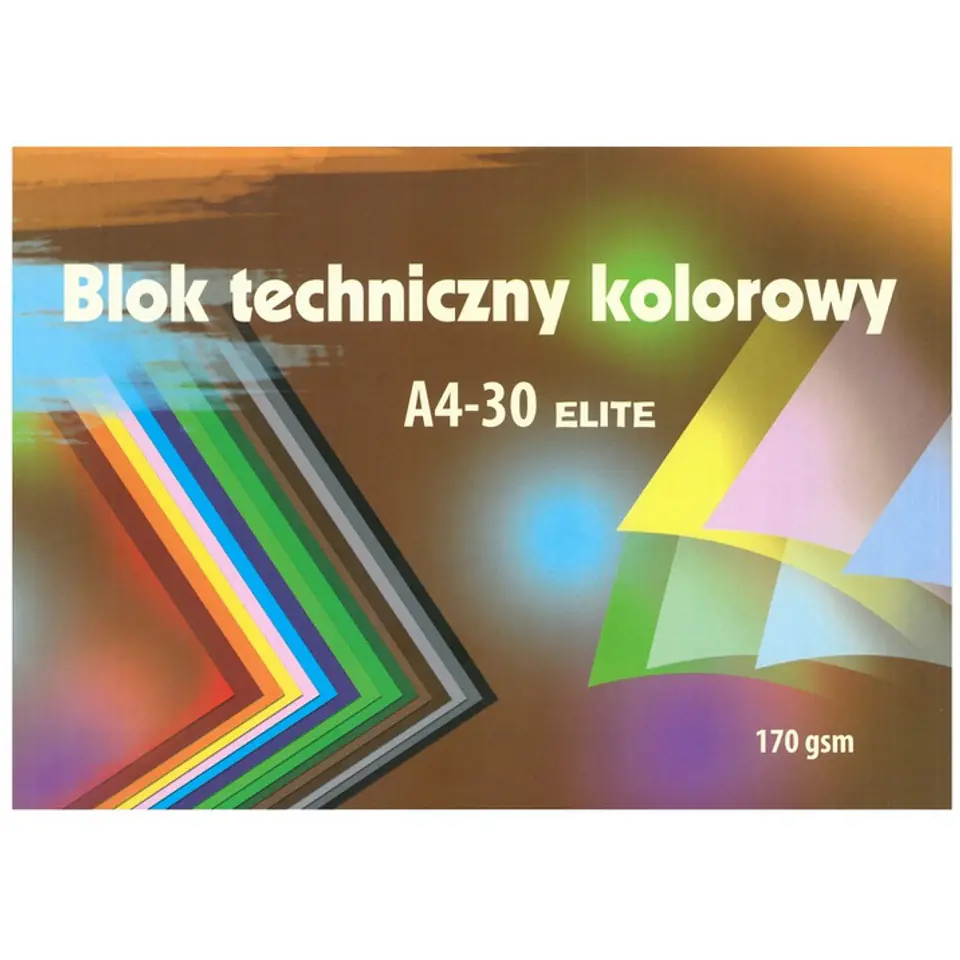 ⁨Blok techniczny kolorowy A4 30k 170g Elite KRESKA⁩ w sklepie Wasserman.eu