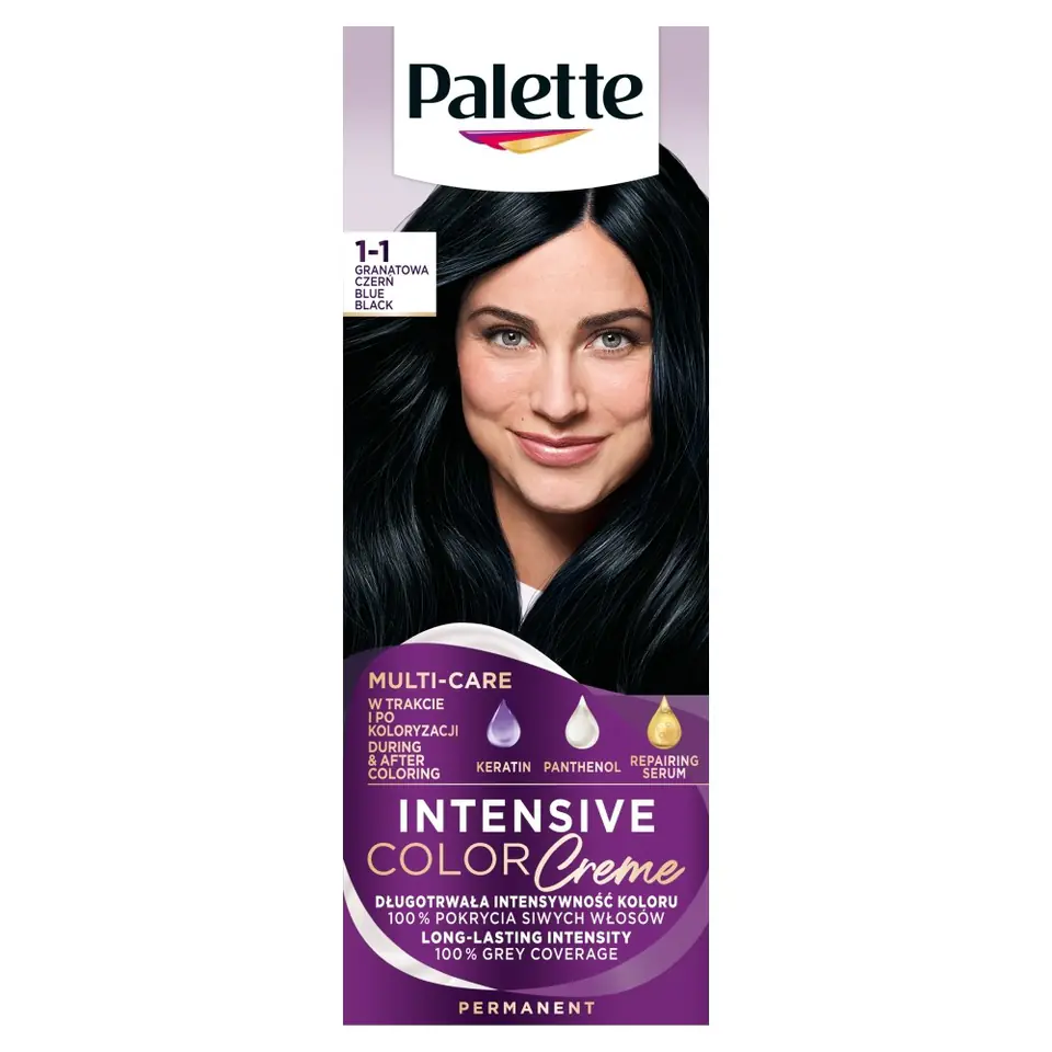 ⁨Palette Intensive Color Creme Multi Care Krem koloryzujący nr 1-1 (C1) - granatowa czerń 1op.⁩ w sklepie Wasserman.eu