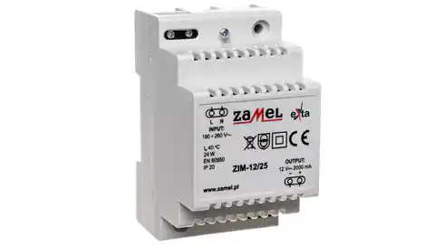 ⁨Switch Mode Power Supply: 12V DC 2A ZIM-12/25 EXT10000160⁩ at Wasserman.eu