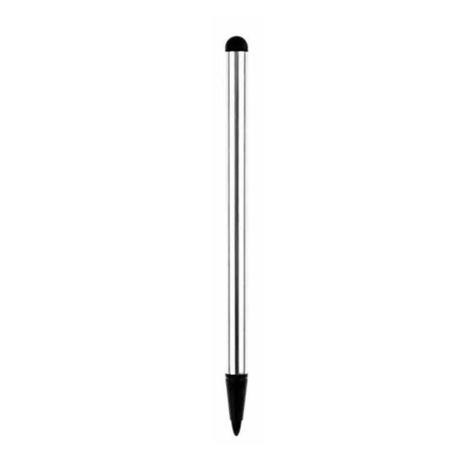 Pióro dotykowe 2 w 1 (rysik i precyzyjny wskaźnik), pojemnościowe, metal, srebrne, do iPad i tableta w sklepie Wasserman.eu