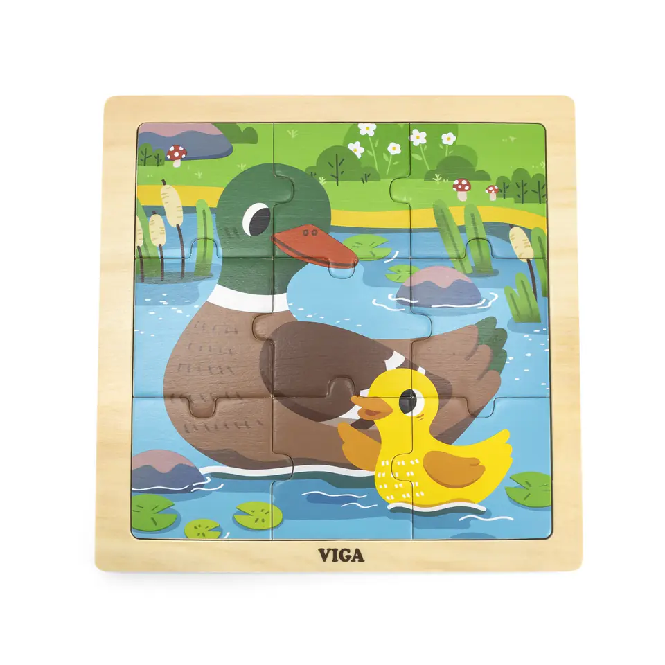 ⁨Viga 44621 Puzzle na podkładce 9 elementów - Kaczka⁩ w sklepie Wasserman.eu