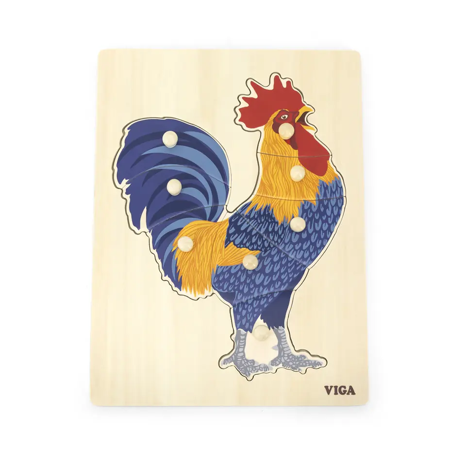 Viga 44610 Puzzle na podkładce z uchwytami - Kogut w sklepie Wasserman.eu