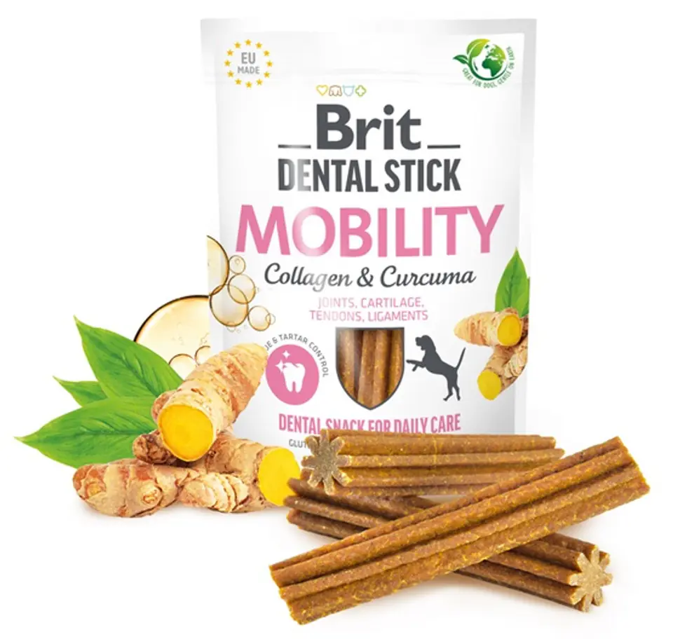 ⁨Brit Dental Stick Mobility Collagen & Curcuma 251g⁩ w sklepie Wasserman.eu