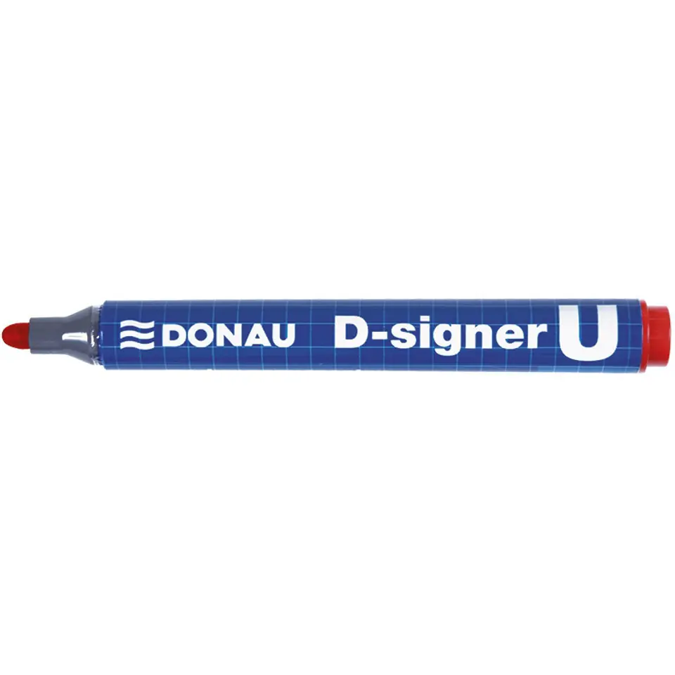 ⁨Marker permanentny D-SIGNER U czerwony okrągła koncówka 2-4mm 7371001-04PL DONAU⁩ w sklepie Wasserman.eu