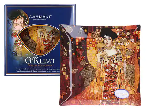 ⁨Talerz dekoracyjny - G. Klimt, Adela 25x25cm⁩ w sklepie Wasserman.eu