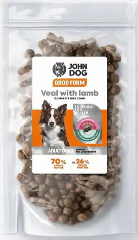 ⁨JOHN DOG Good Form Adult Medium and large breeds Veal with lamb - Trockenfutter für Hunde - 120 g⁩ im Wasserman.eu